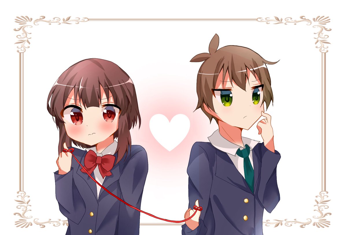 Daily_Kazumin's tweet image. Fanart del día: unidos por el hilo rojo del destino ♥️