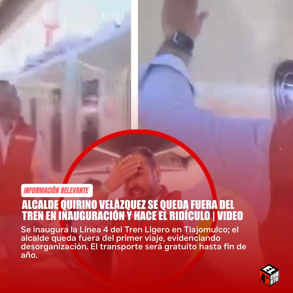 el_cuartomx's tweet photo. 🚂 ¿Qué hace un alcalde fuera de su propio evento? El show lamentable de Quirino Velázquez.

El alcalde es ignorado y no sube al tren pese a la inauguración; hace el ridículo ante todos. https://t.co/ua9NQdENVI