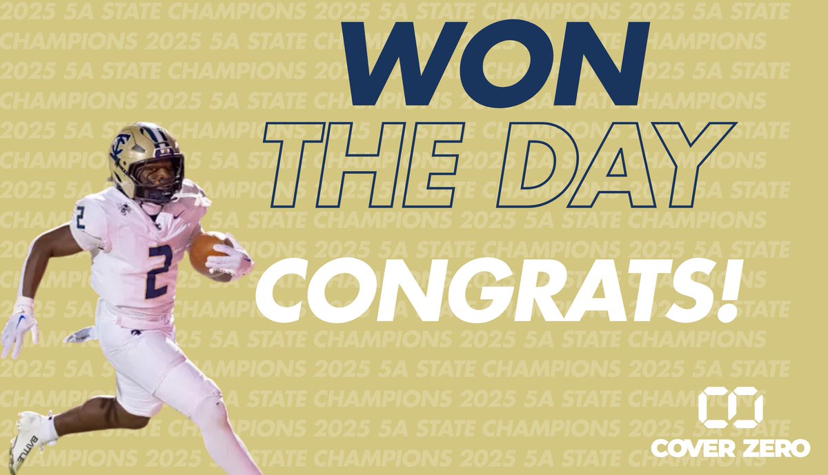 Congrats to  <a href="/CoachJRogers1/">Justin Rogers</a> and our partners at <a href="/tcchsyjfootball/">TCCHS Football</a> on their DOMINANT state championship win!

Won the Day and the Whole thing!