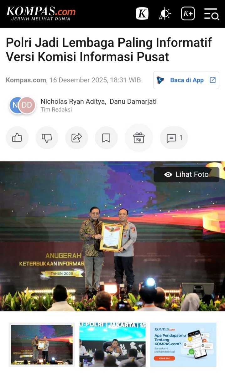clarasul3's tweet photo. Prestasi Polri sebagai lembaga paling informatif adalah tonggak penting untuk Wujudkan Transparansi Publik.#PolriInformatif https://t.co/HQmo3LmCnK