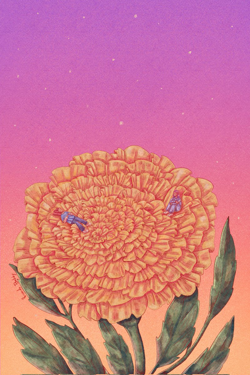 Volví a ilustrar con amarillos y morados. 🍃