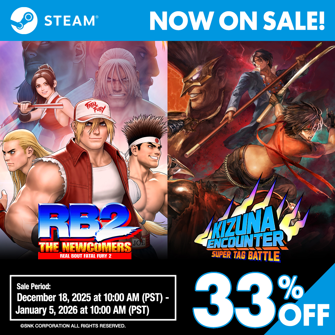 🎮 STEAM SALE NOW LIVE ＼ REAL BOUT FATAL FURY 2: THE NEWCOMERS KIZUNA  ENCOUNTER: SUPER TAG BATTLE are now 33% OFF on Steam! Grab them before  10:00 AM January 5,, image size:1080x1080