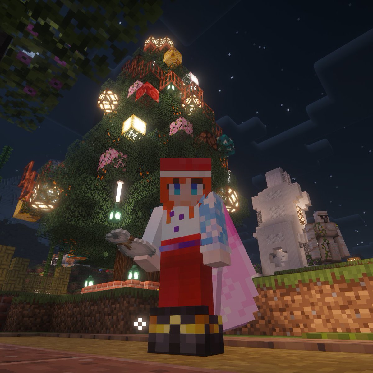 tomocchi124's tweet image. ツリー🎄の動画が撮れたよ～♪樹脂とスカルクヴェインのキラキラが地味に気に入っています😊
#Minecraft 
#JavaEdition