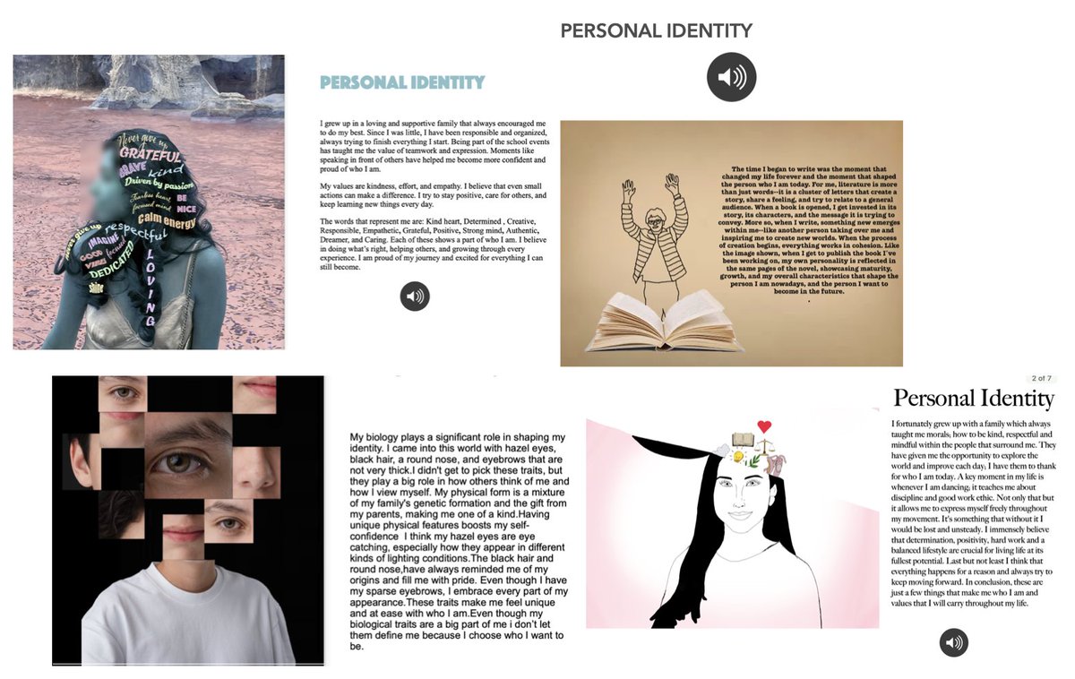JessArturo57777's tweet image. Students designed multimedia Identity eBooks using Apple technology, combining iPhone photography, Photoshop edits, and Apple Pages for layout and interactivity. Each eBook expressed student identities through text, visuals, and audio/video elements.
#AppleEDU  #ADE #Creativity