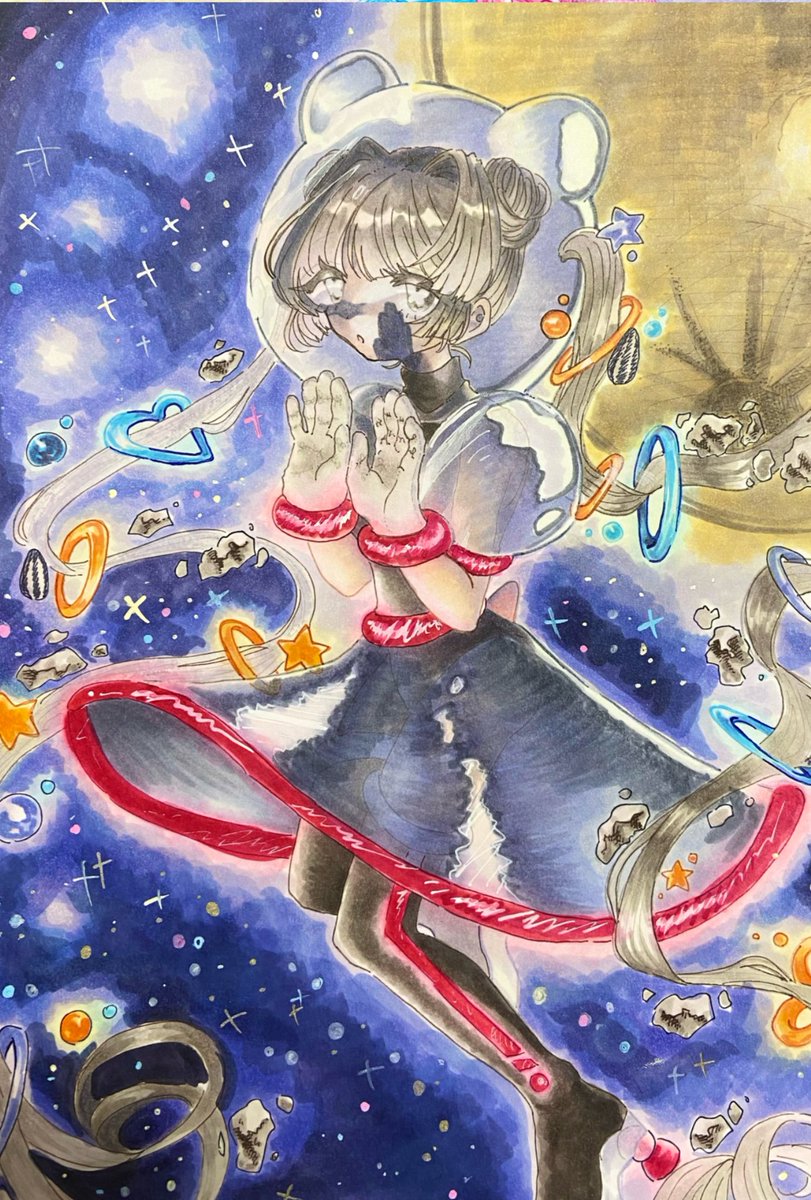 maika373's tweet photo. そういえば今年の6〜7月頃グループ展に参加したりしていました
その時の作品の一部です https://t.co/vB1SPQluHR