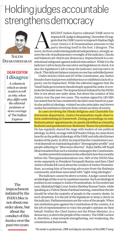 Balwantrao0104's tweet photo. @dharanisalem, like a typical DMKtard, misleads the readers and doesn't properly quote Justice Swaminathan in the case involving appointment of non-Brahmin priests in Tiruchy's agamic temple.
Read the whole thread.
1/n https://t.co/EVbiFfSV5F