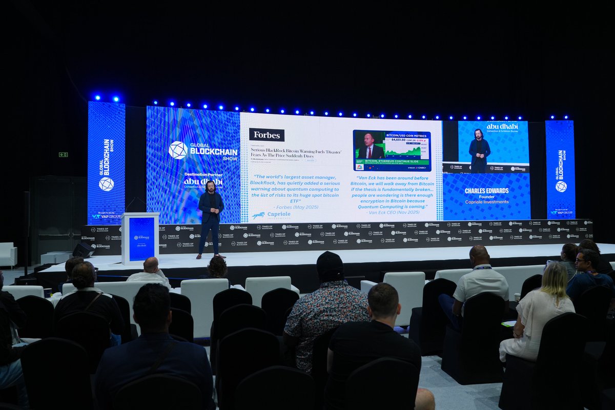 Really enjoyed speaking at @0xGBS in Abu Dhabi last week. Discussed why  Bitcoin lagged Gold this year, the urgent requirement to upgrade Bitcoin to  be Quantum proof, an action plan to solve