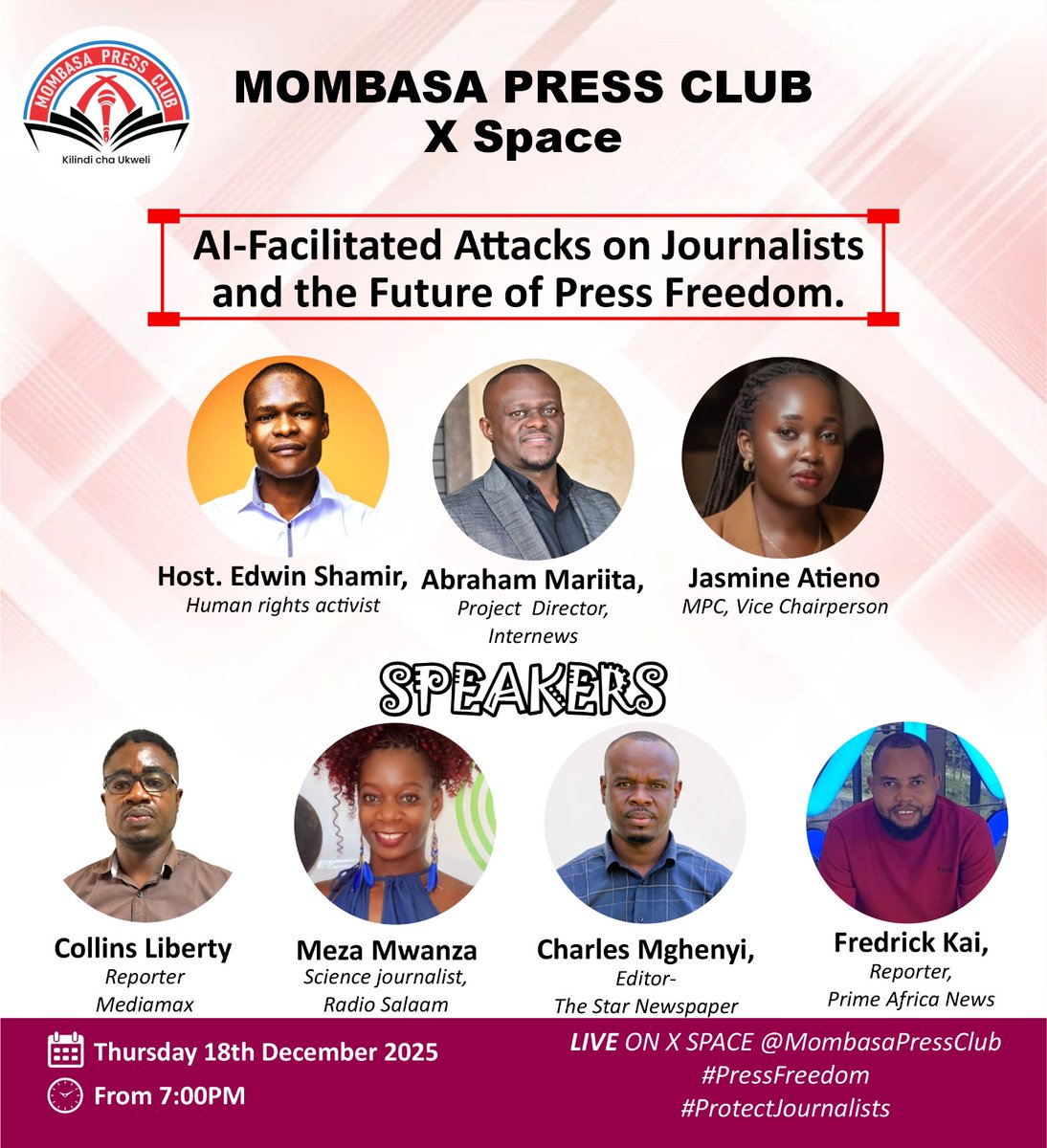 Shamir_Activist's tweet photo. When AI is used to silence journalists, truth at the Coast is at risk.
Let’s have an honest conversation on protecting media freedom in the digital age.
#PressFreedomKE 
#AIandMedia 
#CivicSpaceKE 
@CharlesMghenyi @fred_kai @sparkleMine @_James041 @Kibet_bull @Josh001J @jumaf3 https://t.co/QFtHUhoAm8