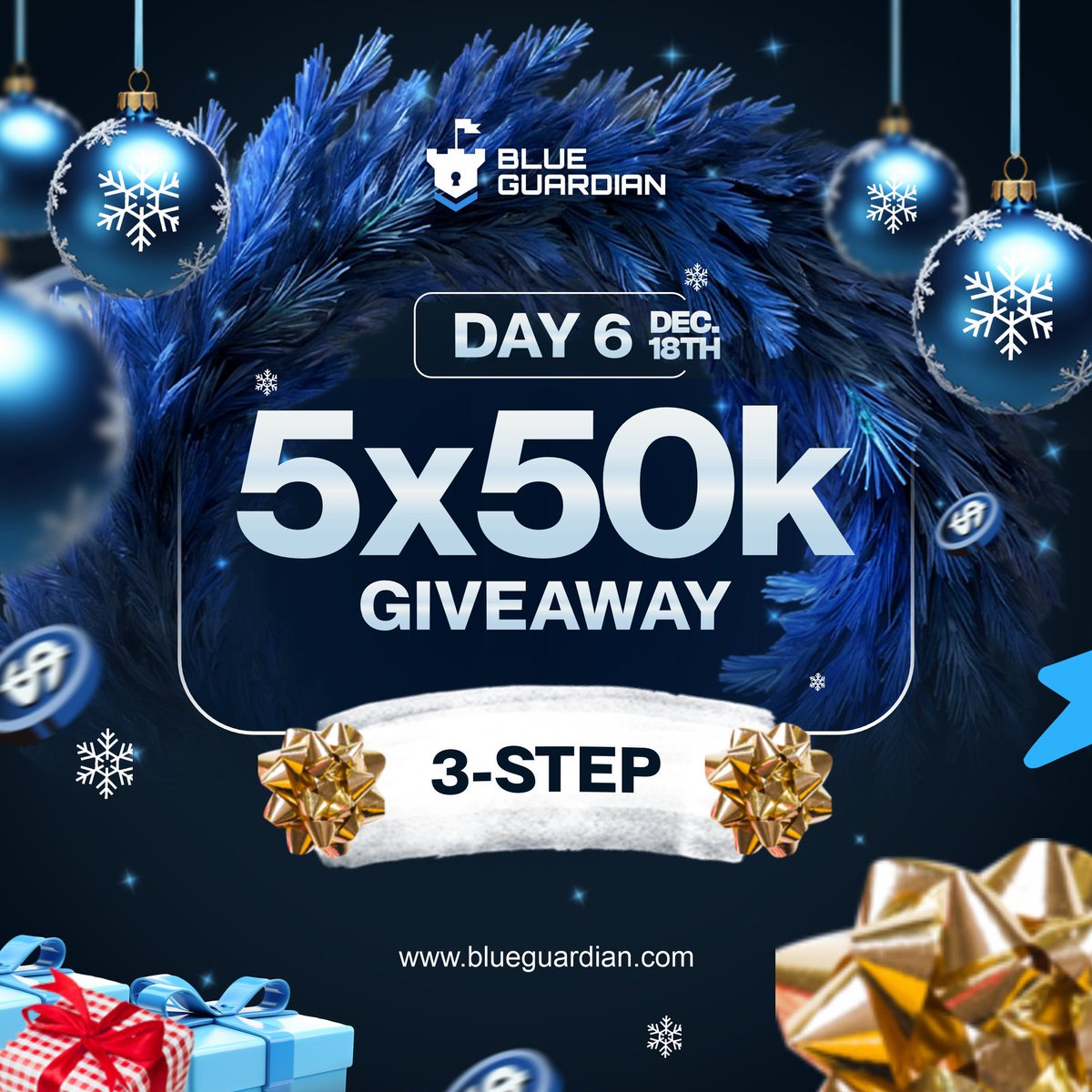 Day 6 of our Christmas calendar is here! 🥳

Today with a 5 x $50k 3-Step Giveaway

1. Follow @blueguardiancom &amp; <a href="/seanbaint/">Sean Bainton</a> and turn on notifications 🔔
2. Like, RT, and sub to our YouTube youtube.com/@blueguardianc…

Winners announced in 24 hours! ⌛