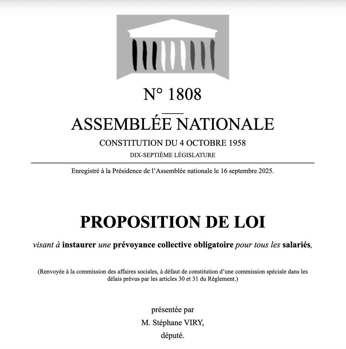 🚨Prévoyance collective obligatoire : une proposition de loi pour mieux protéger les Français face aux aléas graves de la vie

Je salue le dépôt, par <a href="/ViryStephane/">Stéphane Viry</a>, dans la continuité des précédents travaux d'<a href="/AstridPanosyan/">Astrid Panosyan-Bouvet</a>, d'une proposition de loi visant à instaurer une