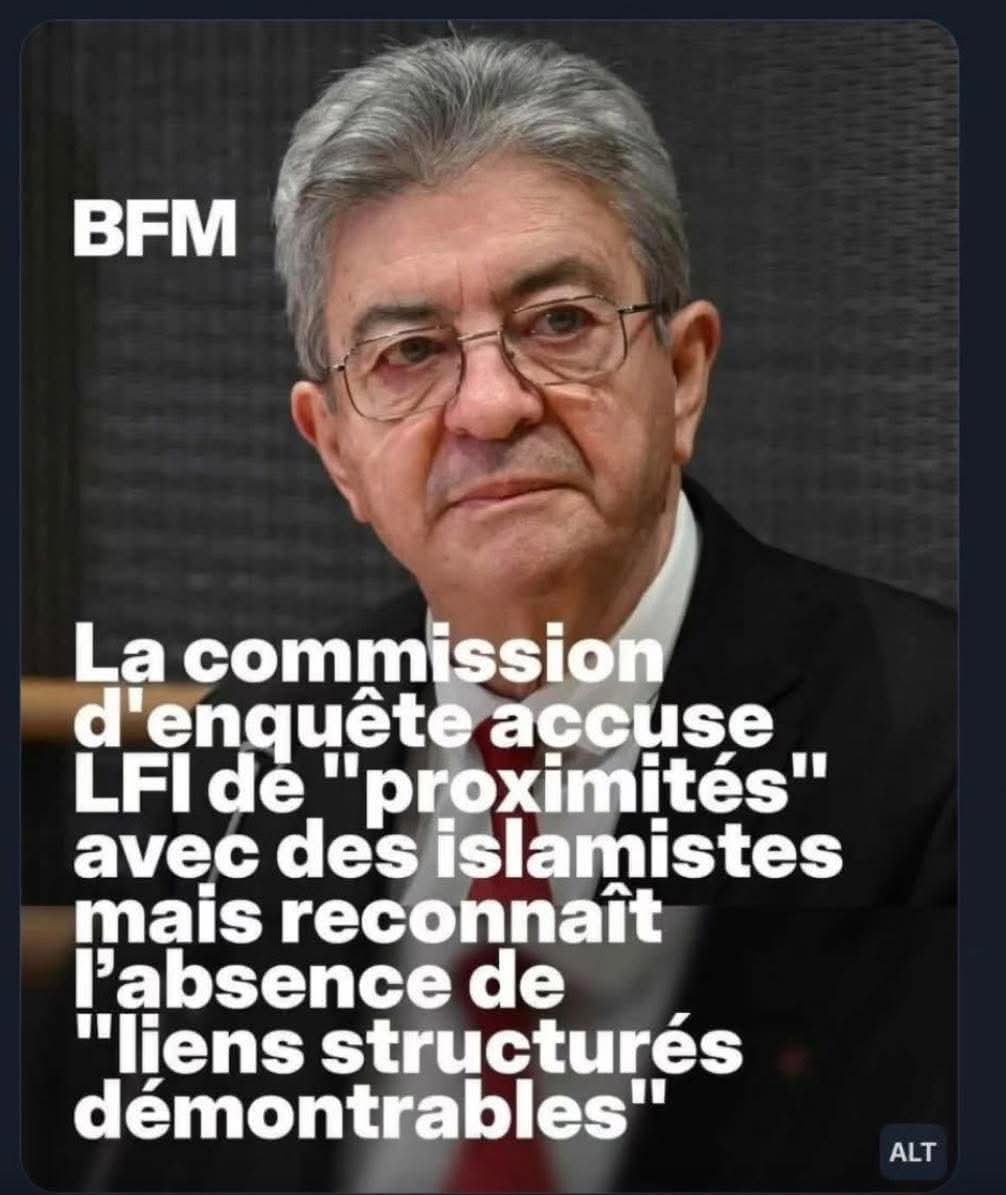 PilatoRene's tweet image. Le niveau et la malhonnêteté de certains médias est affligeant.
À l'audition, les services de renseignement disent qu'il n'y a aucun lien entre LFI et les réseaux islamistes contrairement à l'ultra-droite proche de ces réseaux par " antisémitisme pur ".
Et voilà le résumé 👇?!