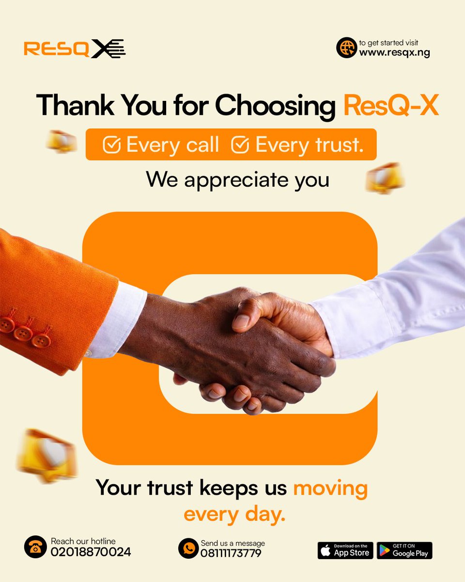 myresqx's tweet photo. To everyone who has ever called, booked, or trusted ResQ-X we say thank you 🤍
Your support and needs keeps us showing up, responding fast, and doing the work that matters on the road.
We don’t take your trust for granted.
Thank you for choosing ResQ-X EVERYTIME!
#resqx https://t.co/tdZ8Np00i4