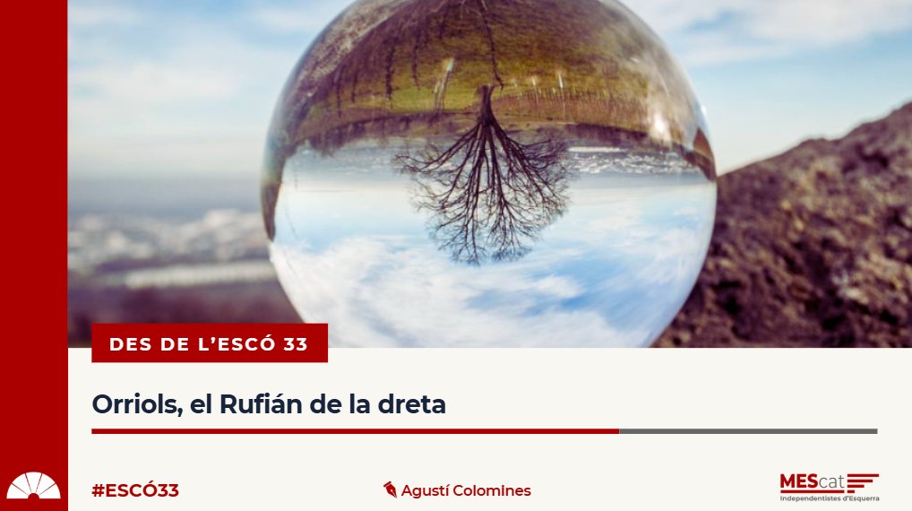 Orriols, el Rufián de la dreta
<a href="/AgustiColomines/">Agustí Colomines i Companys</a> a #Escó33
Moltes persones que declaren que votaran Aliança no ho fan per una adhesió conscient a un projecte ideològic coherent, sinó com a vot de protesta, de desconfiança i fins i tot de ressentiment.
mesesquerres.cat/orriols-el-ruf…