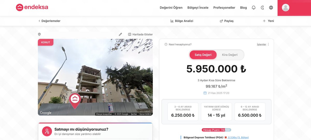 KONUT ALACAK HERKES BİLMELİ
(Kimse bilmiyor) 

🏡 Satın alacağın Evin gerçek değerini öğrenme... 2 Dakikada Öğren

“Bu ev gerçekten bu eder mi?” diyorsan 👀

📊 Endeksa diye bir site var.
📍Evin konumunu ve birkaç ek bilgi giriyorsunuz
📍 Güncel piyasa değerini hızlıca