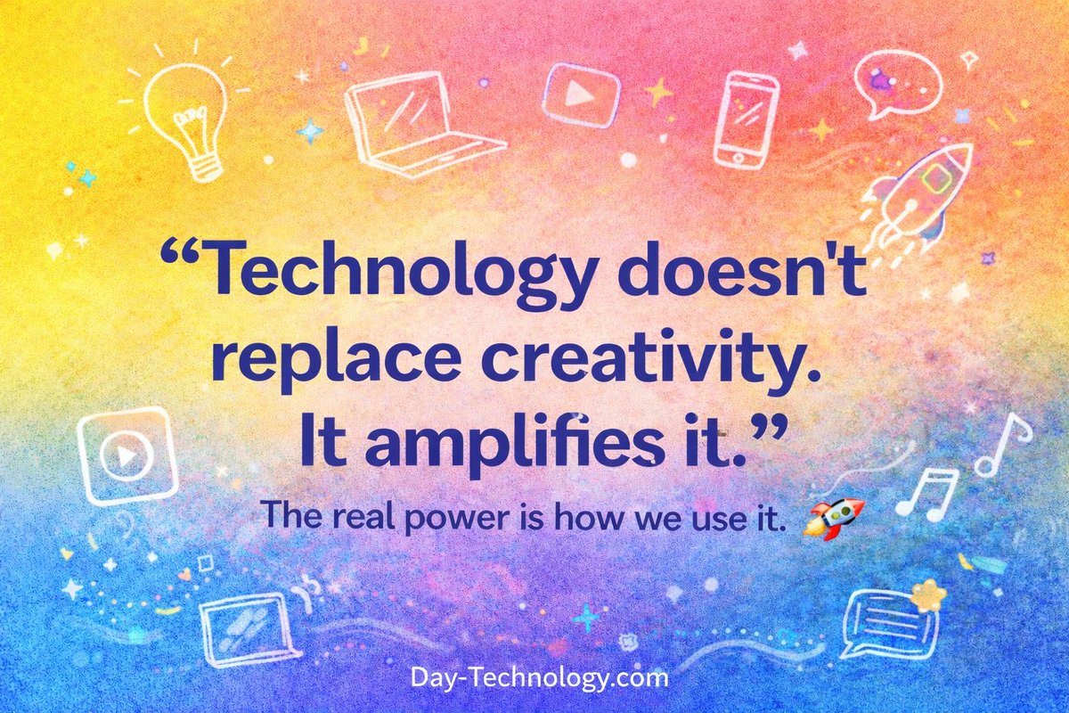 DayTechnology1's tweet image. 💡 “Technology doesn’t replace creativity. It amplifies it.”
The real power is how we use it. 🚀✨

Explore tech gadgets👉 Day-Technology.com

#TechQuote #Innovation #DigitalLife #FutureTech #TechThoughts