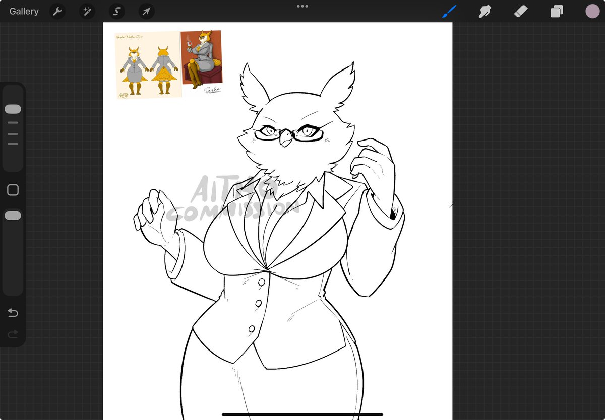 hmmmmm  I think I'll open up commissions for linearts too #Commission #lineart #sketch #owl