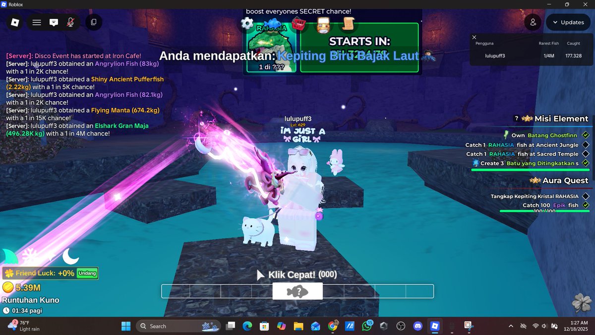 glacmourrr's tweet photo. @FishitROBLOX I got maja but bug quest element, please help https://t.co/6VJjuO85PC