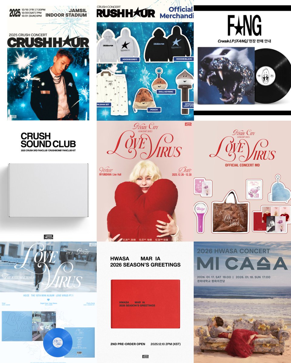 pnationlove_'s tweet photo. A year end filled with PNation concerts, music, and official merch๐ฅน๐ซถ
CRUSH - HEIZE - HWASA CONCERT
#ํฌ๋ฌ์ฌย #ํค์ด์ฆ #ํ์ฌ
#PNATION #ํผ๋ค์ด์
https://t.co/0euWLDifNp