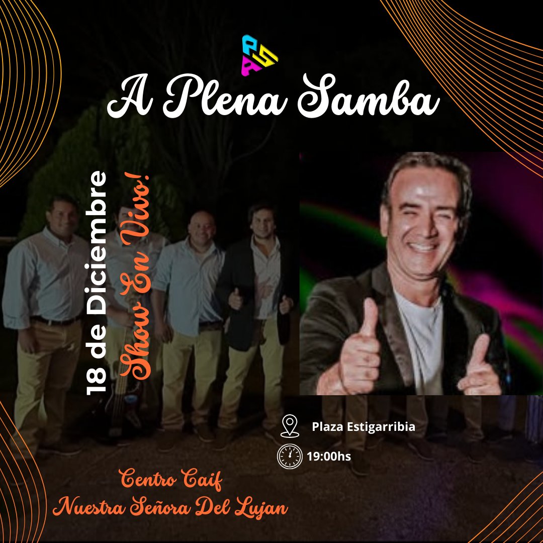 aplenasamba's tweet photo. Hoy Jueves estamos con la banda en vivo en la Plaza del Ceibal. Festejando la despedida de fin de año del Caif "Nuestra Señora Del Lujan"

No podes faltar
📍 Plaza Estigarribia

#aplenasambavida
#Buenísimo
#aplenasamba2025 https://t.co/Fc18z7rUC8