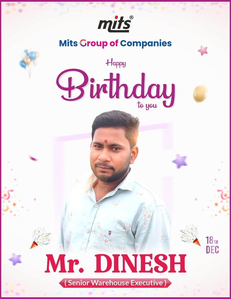 mitshealthcare_'s tweet photo. Wishing Mr. Dinesh a very Happy Birthday! 🎉🎂
Your dedication, positivity, and contribution truly make a difference.
May this year bring you happiness, good health, and many new achievements.
Have a wonderful day and a fantastic year ahead! ✨

#HappyBirthday #Mitsgroup https://t.co/4wy6mYpLOB