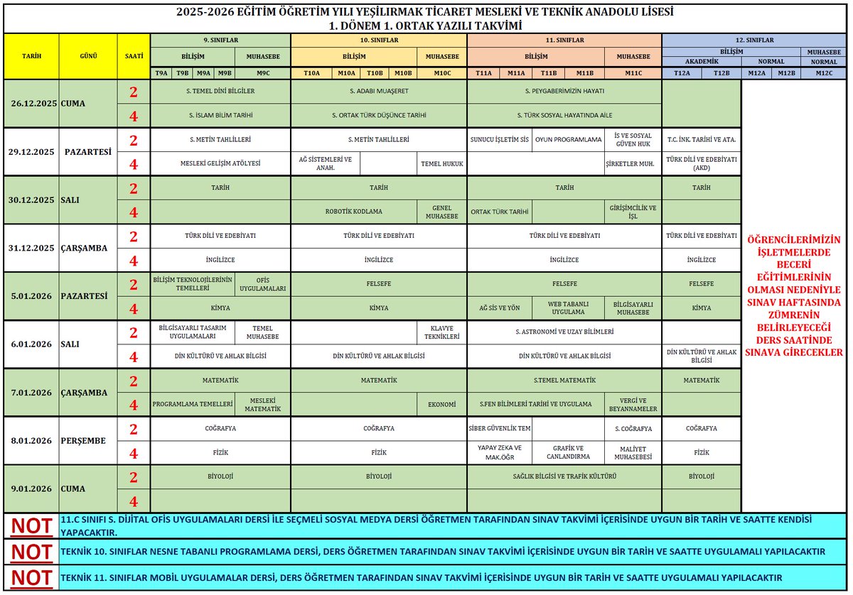 Sınav Takvimimiz Resmi Web sayfamızda yayımlanmıştır.
ytmtal.meb.k12.tr