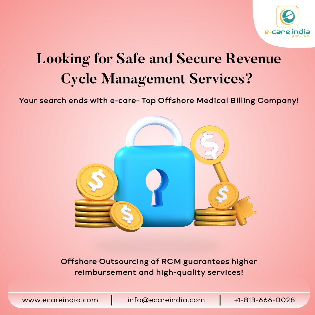 ecareindia's tweet photo. Looking for Safe and Secure Revenue Cycle Management Services? Your search ends with e-care- Top Offshore Medical Billing Company 
https://t.co/Sp0FCUz1Vo
#revenuecyclemanagement #medicalbilling #healthcareoutsourcing #RCMServices https://t.co/rO0Vzc1Deu