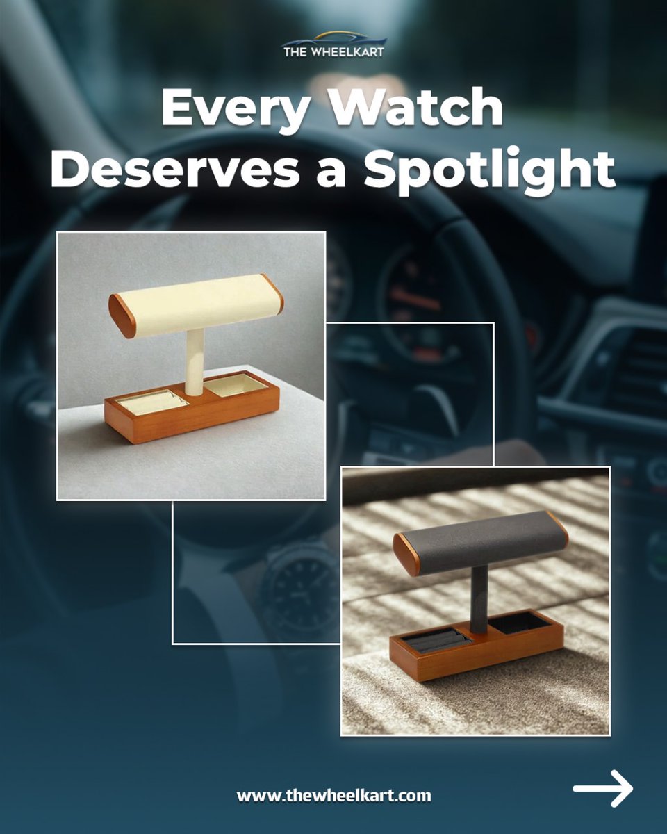 TheWheelKart's tweet image. Transform the way you showcase your timepieces with.

Elevate your space, protect your watches, and let every timepiece shine.

#TheWheelKart #WatchDisplayStand #SolidWoodDesign #LuxuryOrganization #TimepieceStyle #WatchCollectors #ElegantStorage #ShowcaseYourStyle