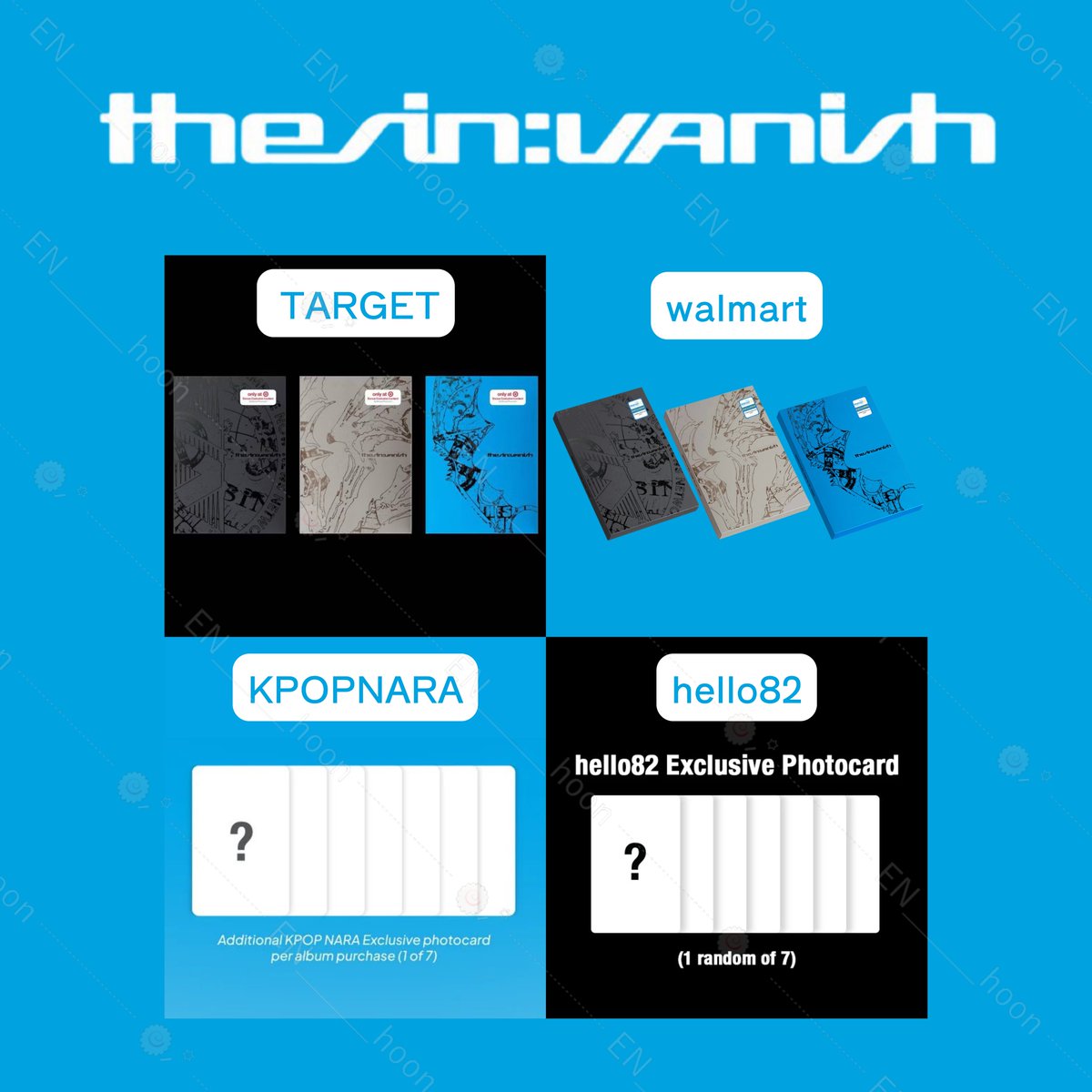 ENHYPEN THE SIN : VANISH アメリカ US 予約特典 共同購入 🇺🇸 4店舗 ENHYPEN THE SIN : VANISH アメリカ US 予約特典 共同購入 🇺🇸 4店舗