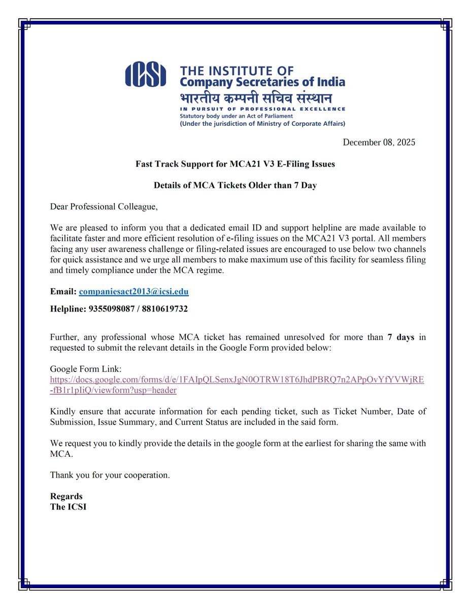 Institute of Company Secretaries of India (ICSI) tweet media