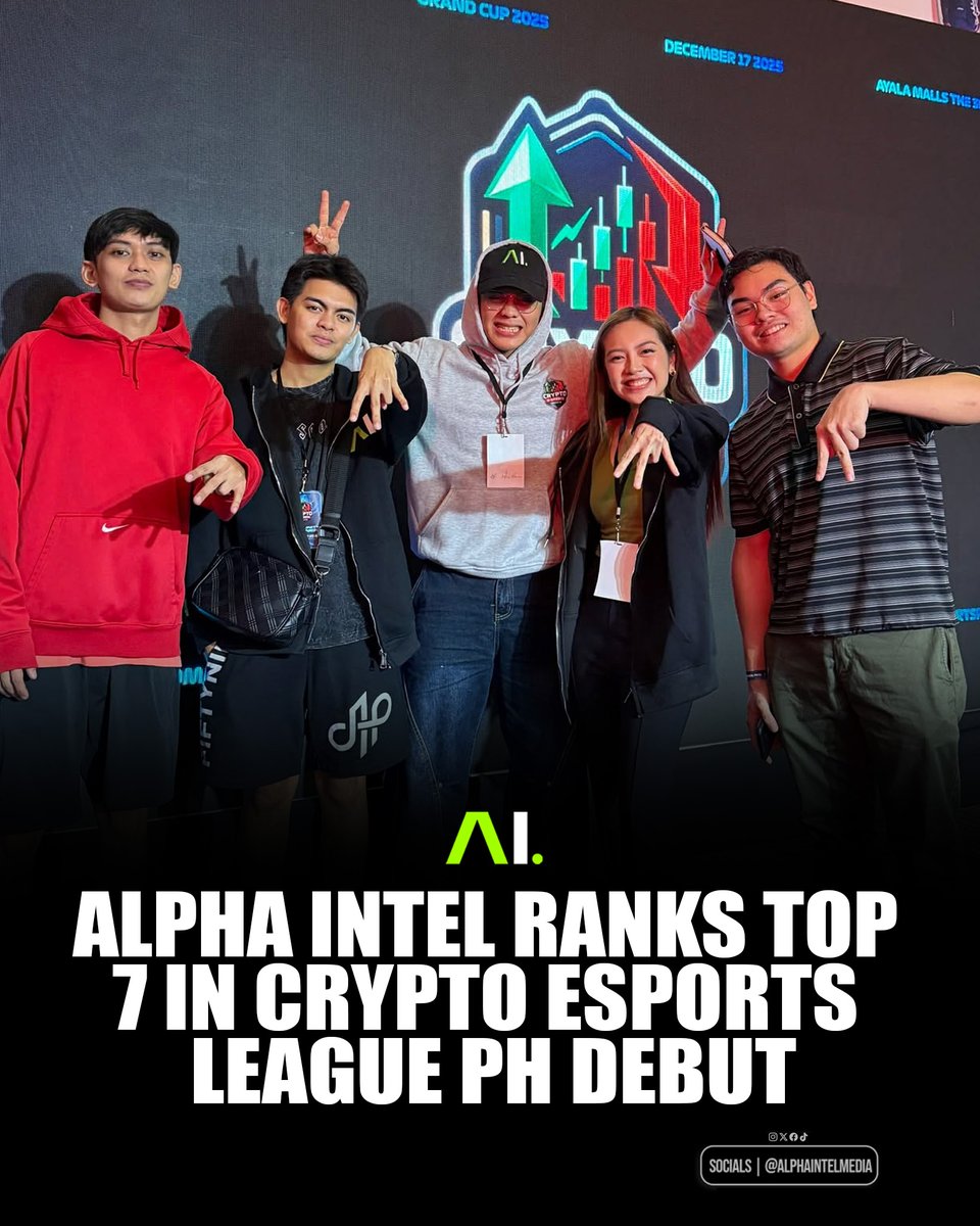 AlphaIntelMedia's tweet photo. Alpha Intel just secured Top 7 out of 36 traders in the Crypto Esports League PH, the first crypto trading esports league in the Philippines. 

Proud to be the official community partner, with Gadon AI representing and showing up strong on the competitive stage. https://t.co/M7jk7vRSdi