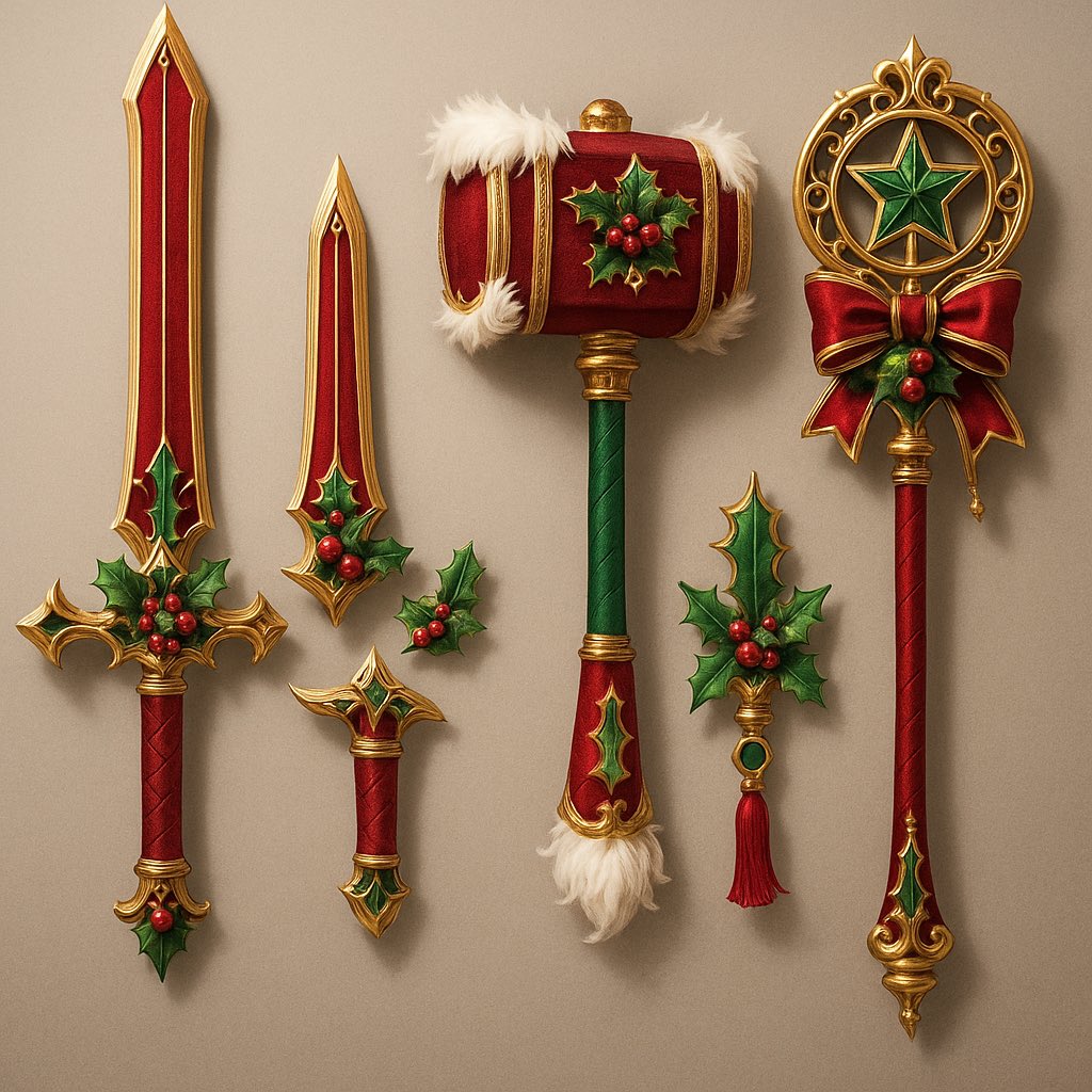 Renji_81's tweet image. chatGPTにクリスマスっぽい武器を生成してと無茶をさせています🌟

気になってたHitem3Dを使用！
確かに精密だ、こりゃすごい！

フサフサやリボンが一緒に生成されてるので、画像の時点で消しておく必要がありそう。
けど、ソードならそのまま使えそうかも！

#Hitem3D