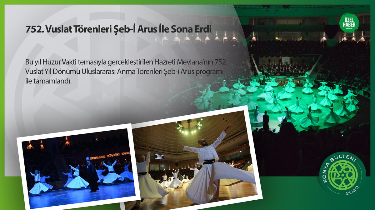 Alaaddin Aladağ’ın Özel Haberi | 752. Vuslat Törenleri Şeb-İ Arus İle Sona Erdi  

👉konyabulteni.com/752-vuslat-tor…

#KonyadanHaberinizOlsun #KonyaiçinözelKonyayaözel  #HuzurVakti #ŞebiArus #ŞebiArus752 #HzMevlana