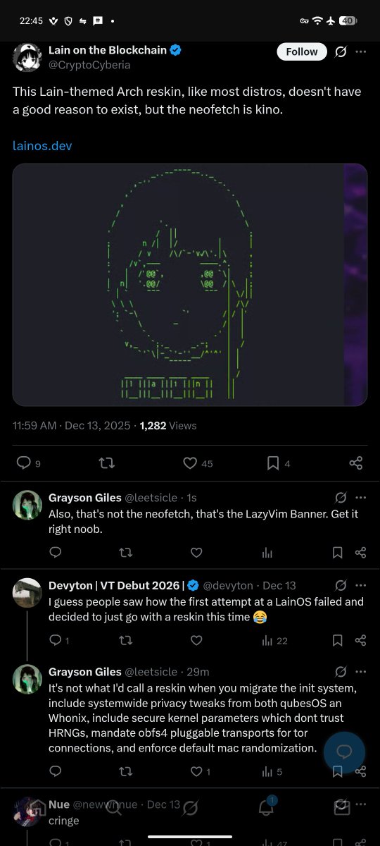 leetsicle's tweet photo. Lol this person 'Lain on the Blockchain'. Click the picture to see how dumb they are. https://t.co/0JGdFLOX9Y