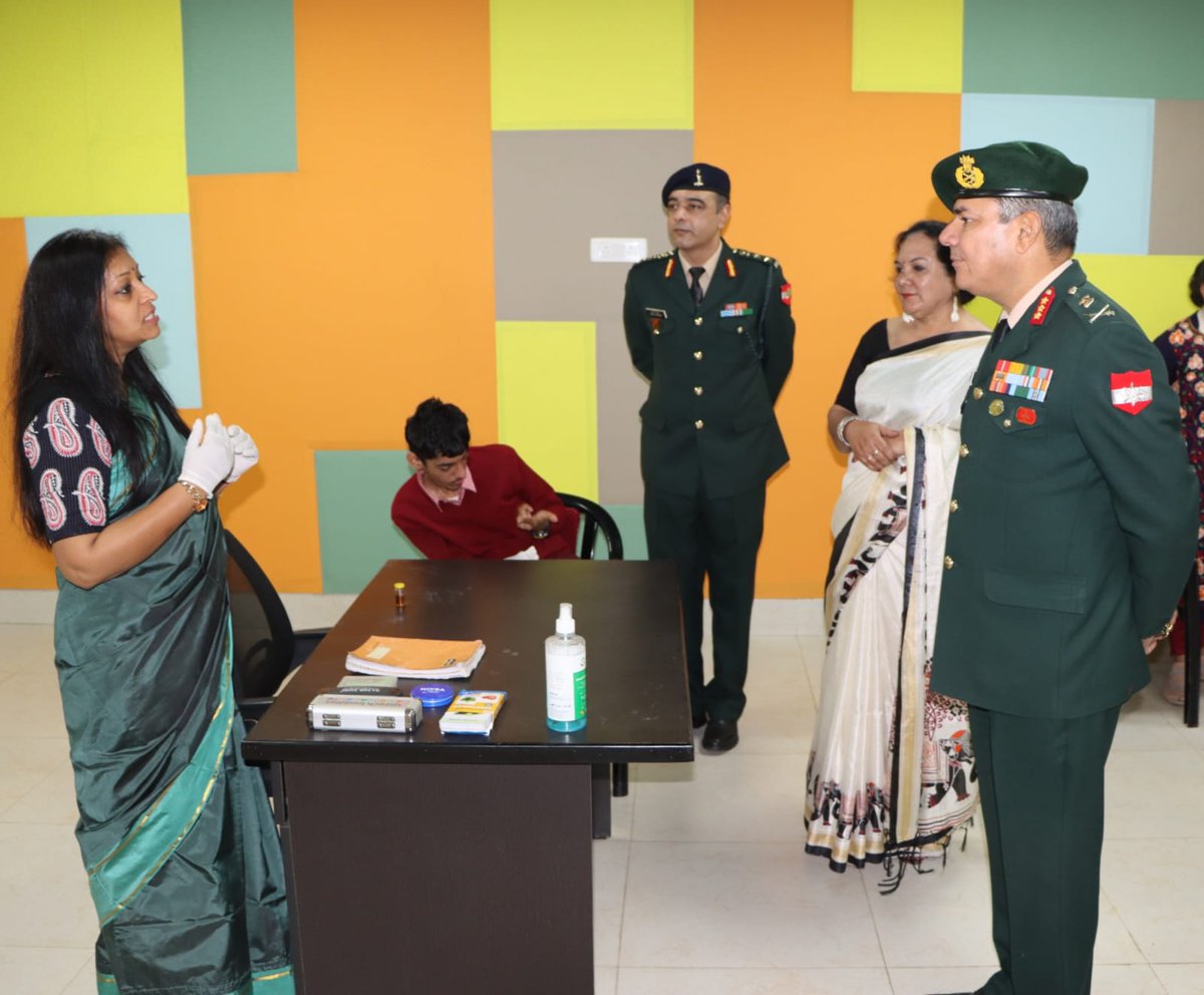 KonarkCorps's tweet photo. “Spreading Smiles & Compassion”

Lt Gen AVS Rathee, GOC #KonarkCorps & Mrs Rajnie Rathee, Zonal President, #KonarkAWWA visited #AshaSchool, #Jodhpur. The infrastructure & efforts of the staff in fostering an inclusive environment for special children was appreciated upon. 

#KonarkAWWA is committed to supporting children with special needs, build a secure future & integrate them into the society – contributing to #NationBuilding.

#WeCare
#IndianArmy
#SouthernCommand

@adgpi
@IaSouthern
@OfficialAwwa
@PRODefRjsthn