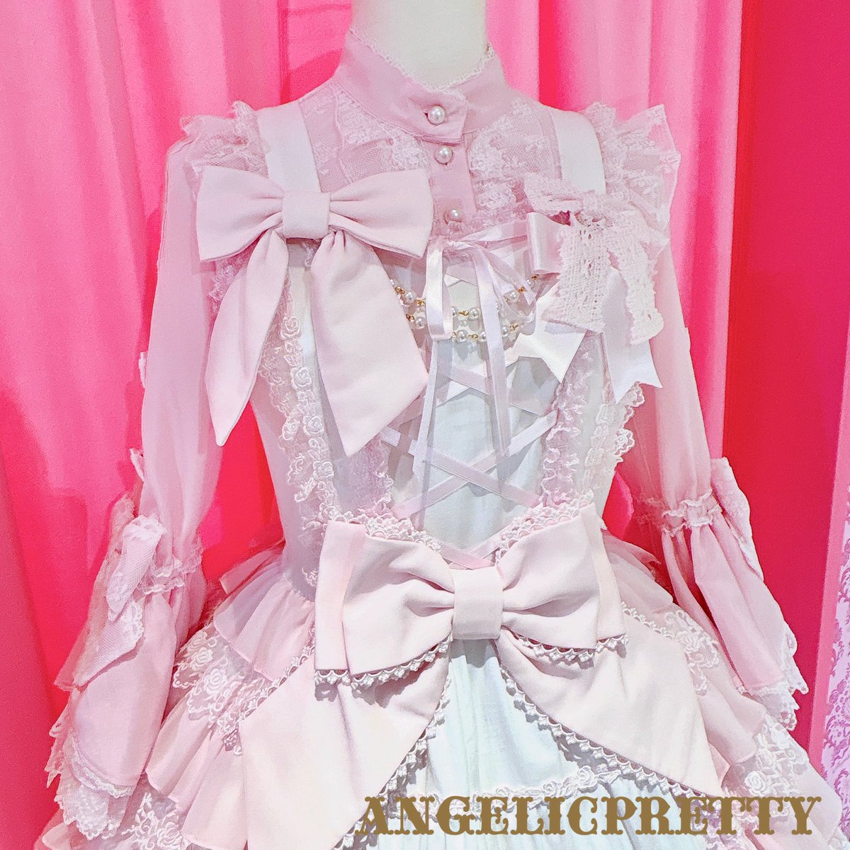 【新品未使用タグ付】恋するお姫様JSKセット 白×ピンク MTO] Princess in Love JSK Set (2022) by Angelic Pretty