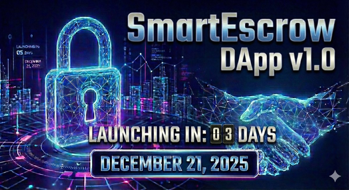 ubitquity_io's tweet photo. The long-awaited UBITQUITY SmartEscrow DApp (Decentralized Application) version 1.0 launches in 3 Days on December 21, 2025!
Powered by $TITLE and now $NFTP Utility Tokens on @XPRNetwork.
https://t.co/alyk2r0CQy
#UBITQUITY #SmartEscrow https://t.co/oMnFFdmyph