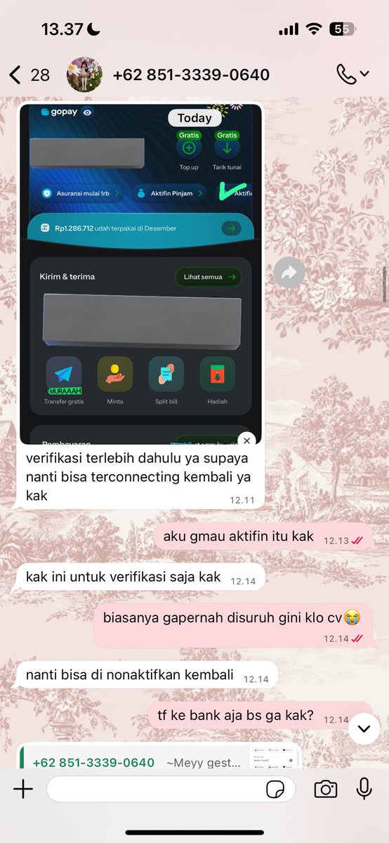 ilyraan's tweet image. ⚠️ HELP RT AND SHARE ⚠️
agar tidak ada korban lagi

SPILL SCAMMER JASA CONVERT SALDO
COVERT MASA HARUS AKTIFIN FITUR PINJAM SIH??
acc x @meysxc
no wa : +62 851‑3339‑0640 an Meyy gestun

 -&amp;gt; awalnya aku lagi nyari jasa convert di X, lalu nemulah akun dia, setelah aku ternyata