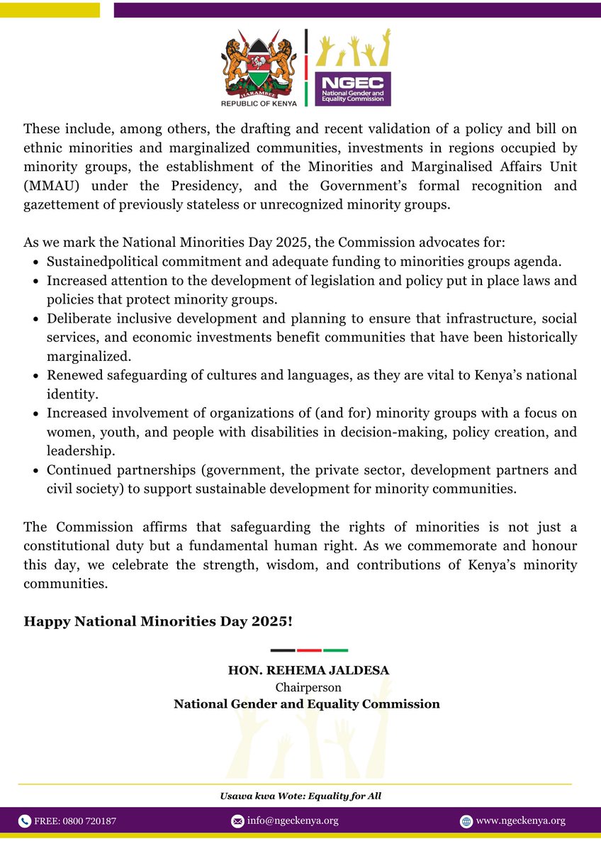 The National Gender and Equality Commission (NGEC) tweet media