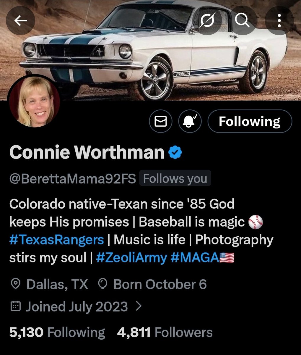 ShadowSentinel's tweet image. Connie is a  Colorado native &amp;amp; Texan patriot.
She is also a music enthusiast that is MAGA strong! 

Thanks for the positive vibes!

Go Rangers!

Stop by and say hi!

There's no reason she isn't at 5K.

LET’S GO!

@BerettaMama92FS