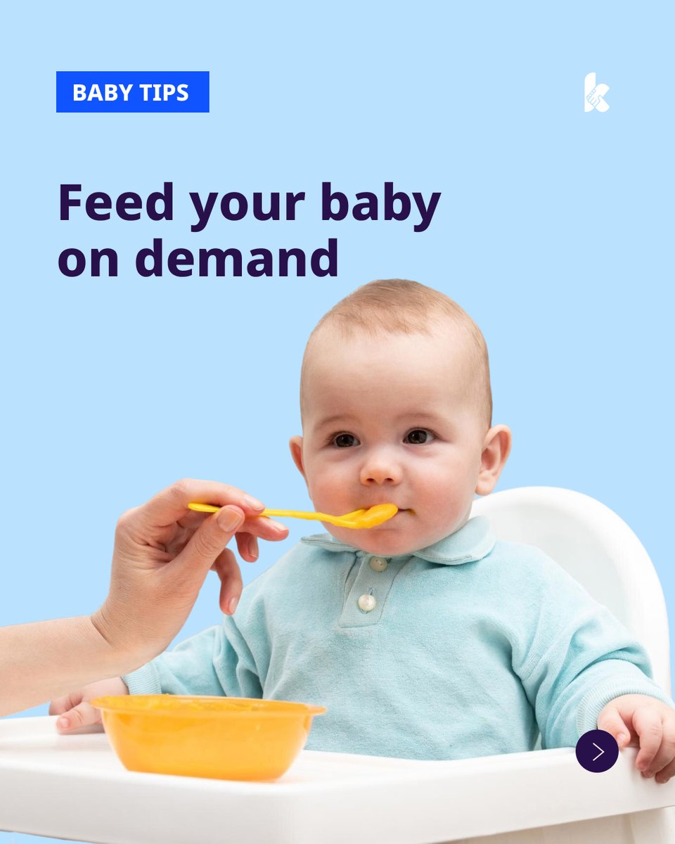 KidfulApp's tweet image. Every baby’s hunger pattern is unique. Don’t wait for the clock - watch for cues like sucking fingers, rooting, or restlessness. Feeding on demand helps ensure your baby gets enough nourishment and boosts your milk supply if you’re breastfeeding.

#Kidful #FeedingTips