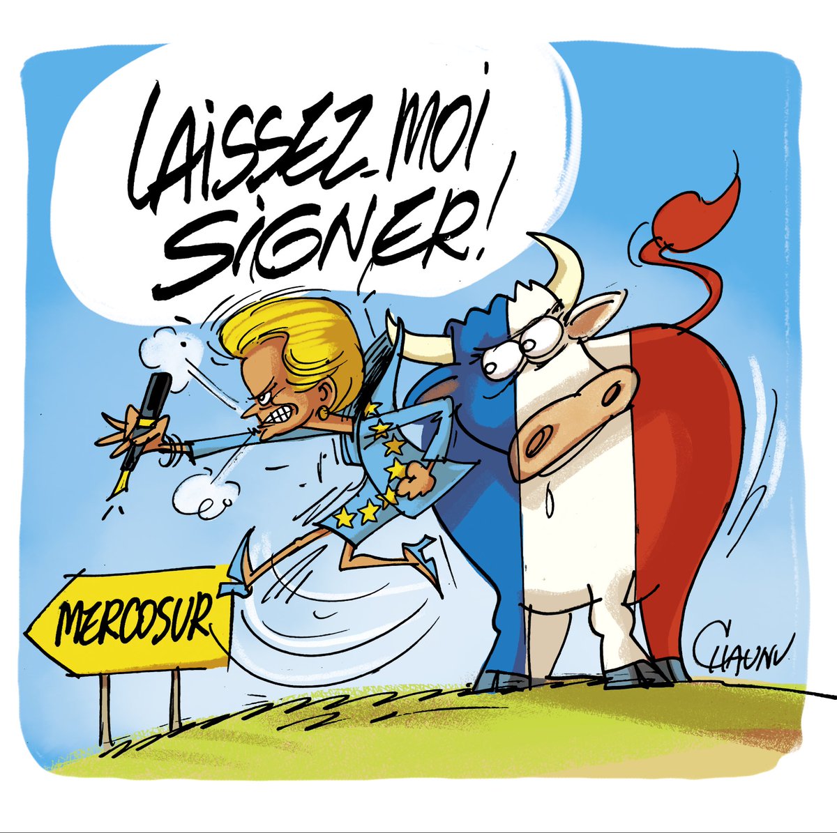 EmmanuelChaunu's tweet image. ✏️ dessins du jour : #mercosur #actu #agriculture