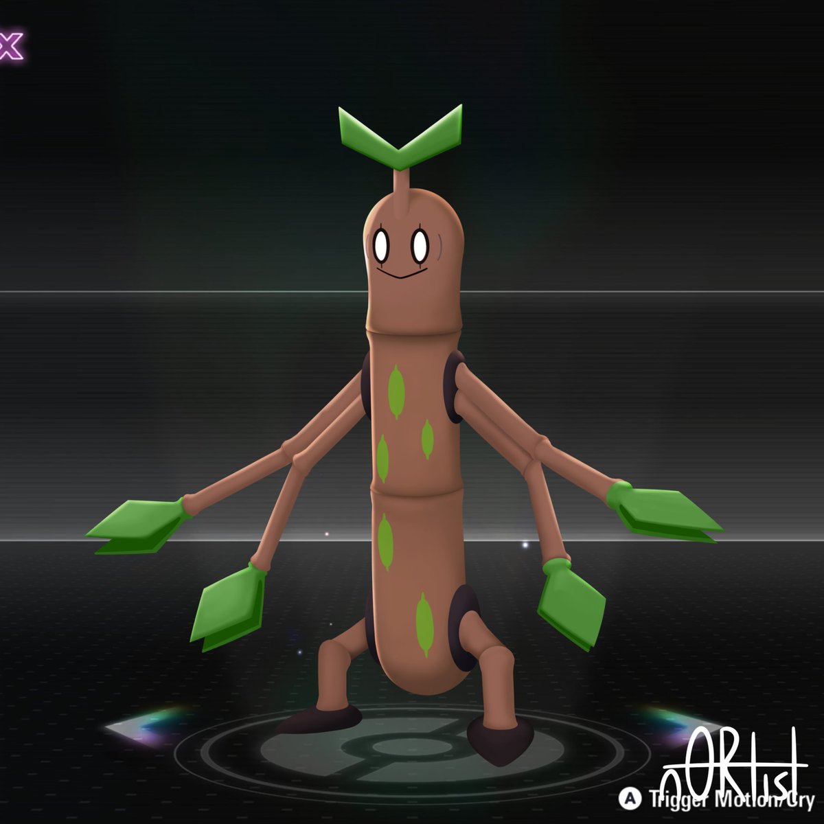 Here's Mimowoodo, the Sudowoodo convergent, I had in the Legends Z-A style
#pokemon #fanart #PokemonLegendsZA