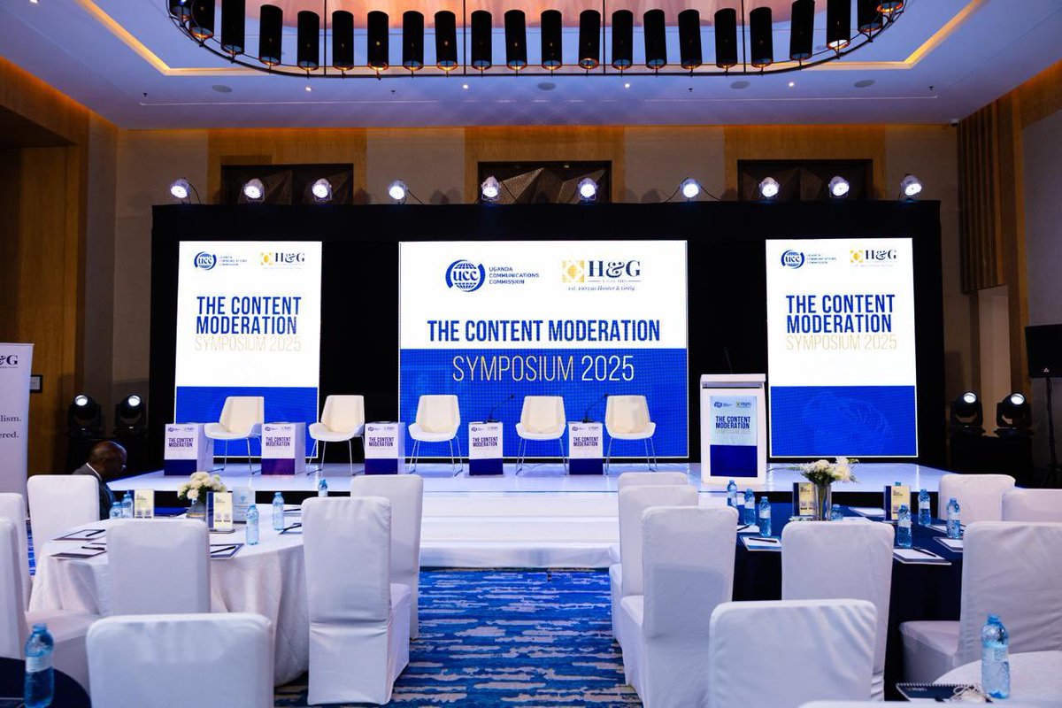 UCC_Official's tweet photo. Happening Today: The Content Moderation Symposium 2025 by @handg_advocates 

Convening voices to examine how digital influence is shaped, governed, and challenged in the age of AI. The focus? Responsibility, ethics, and the law must evolve alongside technology.
#DigitalUG https://t.co/LX2nsvUaB2