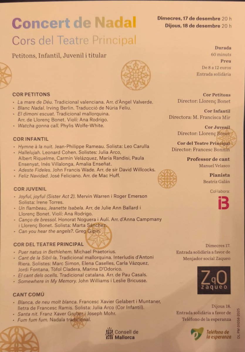 Nuestra consejera, <a href="/MariPazPerezB/">Mari Paz Pérez</a>, asistió ayer al Concierto de Navidad a cargo de los coros del Teatro Principal: Pequeñitos, Infantil, Juvenil y Titutar, que interpretaron un extraordinario repertorio.
#VoxEsTradicion