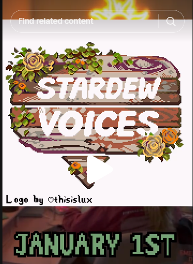 Jadenfire's tweet photo. Stardew Voices January 1st! I am assuming like everything voiced if so very epic! 
https://t.co/36DTunbBq1

Saw the date here:
https://t.co/F41kkCbCFk https://t.co/2eD2evoVJw