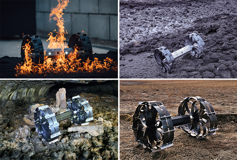 kaistpr's tweet image. 🚀 KAIST–UEL develop an origami-inspired airless wheel for lunar exploration 🌕
The wheel expands (230→500 mm) to help small rovers navigate steep pits and lava tubes.
📄 Science Robotics
#KAIST #LunarExploration #SpaceRobotics