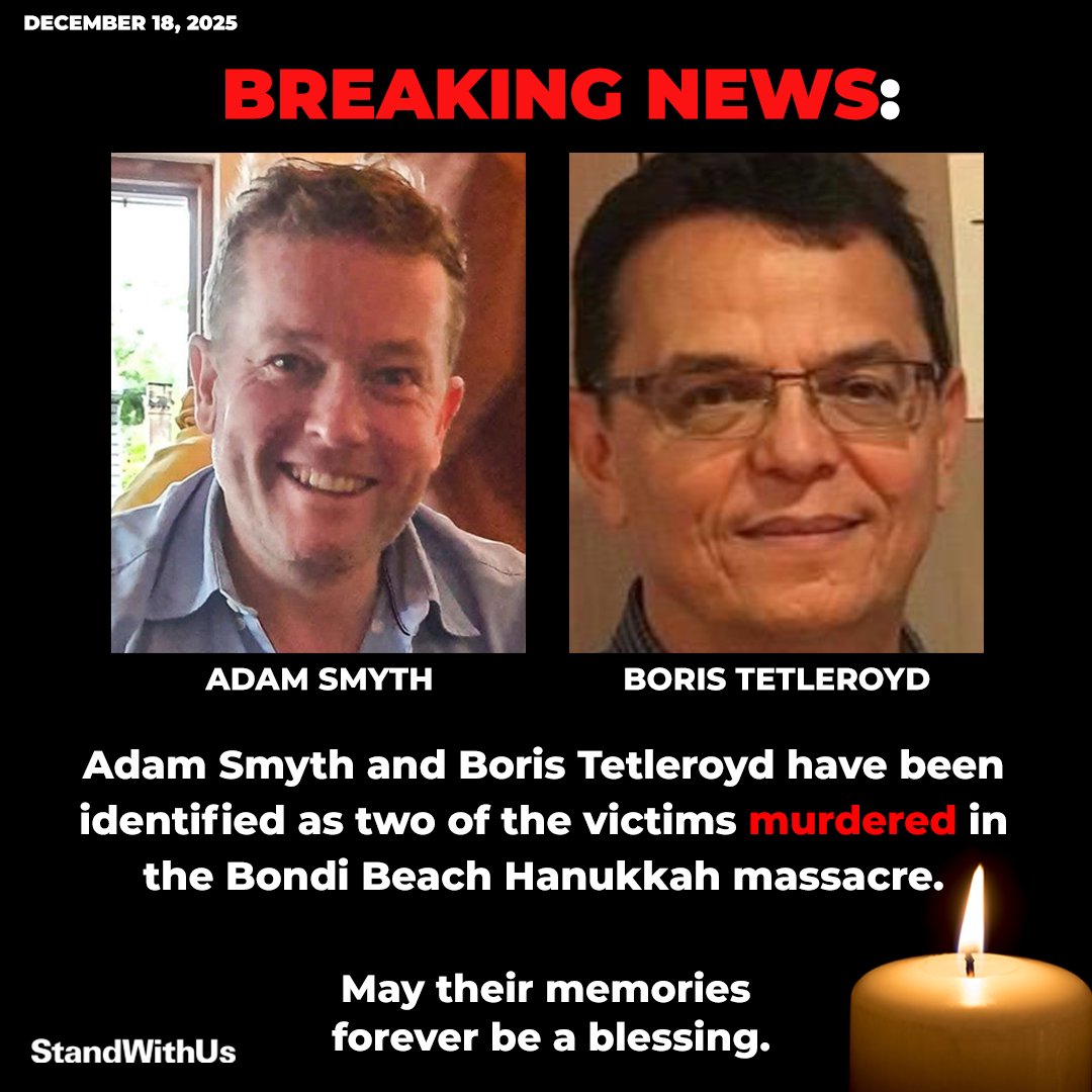 Adam (50) was brutally murdered while on a walk with his wife at Bondi Beach as the massacre began. He leaves behind his wife and four children.

Boris was murdered while attending the Hanukkah event together with his son. His son was also shot and is being treated in hospital.