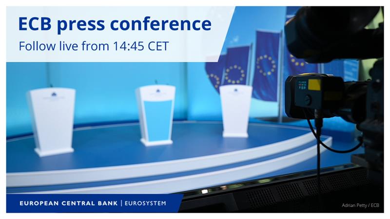 ecb's tweet image. Watch the ECB press conference live: President Christine @Lagarde explains today’s monetary policy decisions link.europa.eu/KByWRW