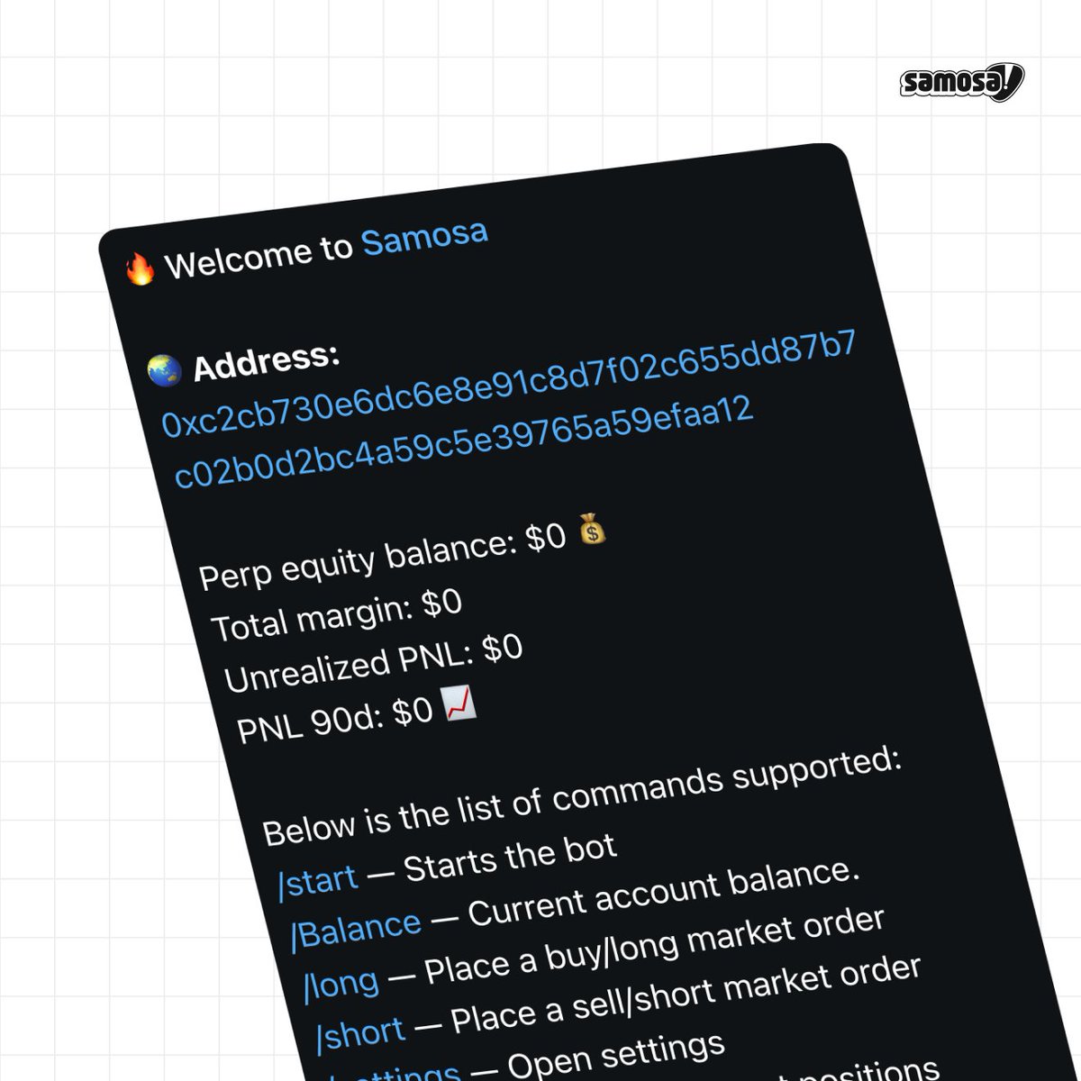 Meet Samosa 👋

The Ultimate social trading experience on <a href="/DecibelTrade/">Decibel</a>

• Trade anything directly from Telegram
• Seamlessly switch to terminal when you need deep execution
• Leaderboard, Copy Trading, Counter Trading &amp; much more
• A dedicated market intelligence layer with