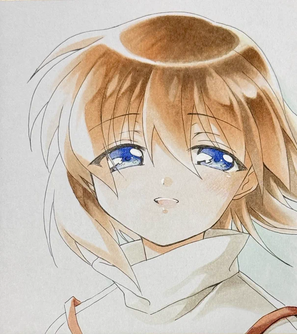 1226日目のアナログイラストはKanonの美坂栞です。久々に色紙×コピックです。